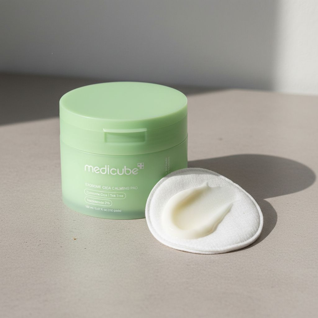 medicube exosome cica pad calming 100pcs 2 150ml — Apaise et régénère la peau - texture