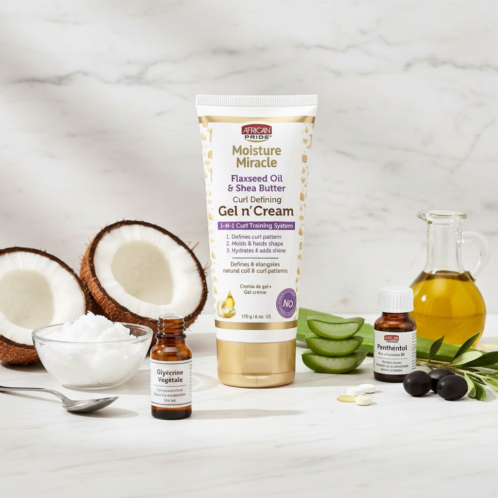 African Pride Moisture Miracle – Gel & Crème Définition Boucles (Gel n' Cream) 170g. - ingredients