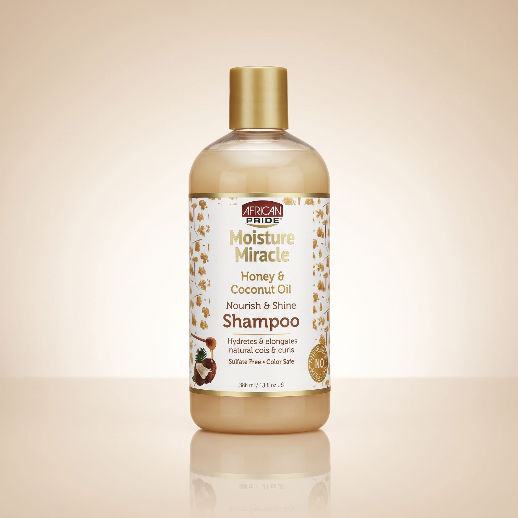 African Pride Moisture Miracle – Shampoing Miel & Huile de Coco (Honey & Coconut Oil Shampoo) 354ml - hero